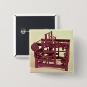Werkmodel van een weefvliegtuig vierkante button 5,1 cm (Voorkant /achterkant)