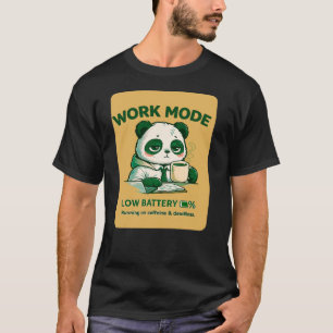 Werkmodus Lage Batterij Panda – Grappige Kantoorbe T-shirt