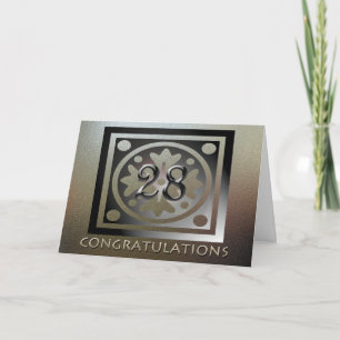 Werknemer 28e jubileum Elegant Goud Kaart