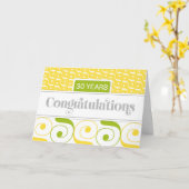 Werknemer 30e Jubileum Typografie en wervelingen Kaart (Gele Bloem)