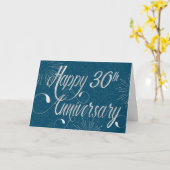 Werknemer 30e Jubileum - Zachte tekst - Blauw Kaart (Gele Bloem)