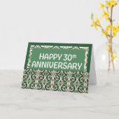 Werknemer 30ste Jubileum Green Pattern Kaart (Gele Bloem)