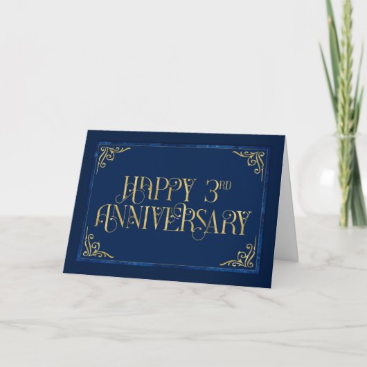 Werknemer 3e Jubileum Fabulous Font Card Kaart (Voorkant)