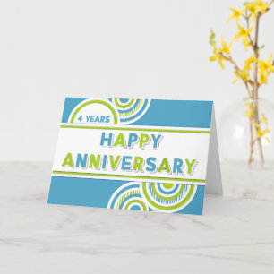 Werknemer 4e Jubileum Colorful Circles Card Kaart
