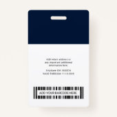 Werknemer Barcode Business Logo Foto ID Badge (Achterkant)