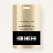 Werknemer Barcode Logo Naam Scan Sepia Gold Badge (Achterkant)