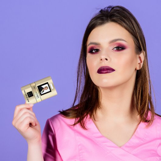 Werknemer Barcode Logo Naam Scan Sepia Gold Badge