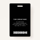 Werknemer Barcode Logo Naam Scangoud Verticaal Badge (Achterkant)