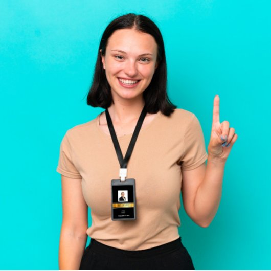 Werknemer Barcode Logo Naam Scangoud Verticaal Badge