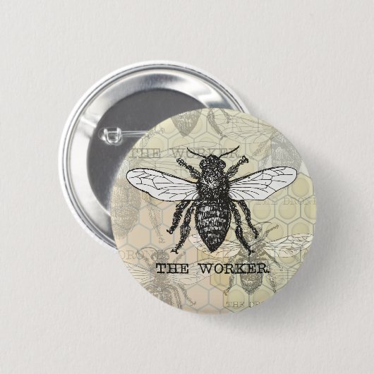  Werknemer Bijen Illustratie Kunst Ronde Button 5,7 Cm (Voorkant /achterkant)