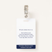 Werknemer Foto Barcode White Blue Hospital ID Badge (Achterkant met clip)
