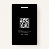 Werknemer foto ID badge | Zwart & Paarse | QR-code (Achterkant)