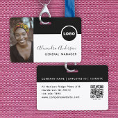 Werknemer Foto ID Bedrijf Logo QR Code Wit Zwart Badge