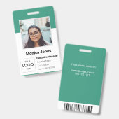 Werknemer Foto ID Green Badge (Front & Back)