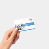 Werknemer foto ID logo blauw Badge (Handheld)