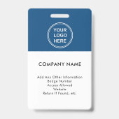 Werknemer Foto ID Logo Blue Badge (Back)
