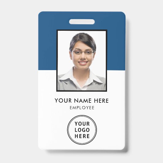 Werknemer Foto ID Logo Blue Badge (Front)