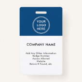 Werknemer Foto ID Logo Blue Badge (Achterkant)