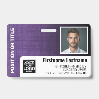 Werknemer Foto ID logo streepjescode modern linen Badge