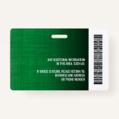 Werknemer Foto ID logo streepjescode modern linen  Badge (Achterkant)