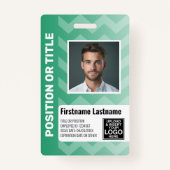 Werknemer Foto-ID - modern chevron, streepjescode  Badge (Voorkant)