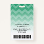 Werknemer Foto-ID - modern chevron, streepjescode  Badge (Achterkant)