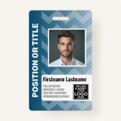 Werknemer Foto-ID - modern chevron, streepjescode  Badge (Voorkant)