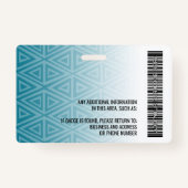 Werknemer Foto-ID - modern stamboek, streepjescode Badge (Achterkant)