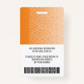 Werknemer Foto-ID - modern stamboek, streepjescode Badge (Achterkant)