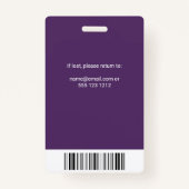 Werknemer Foto ID Paars Badge (Achterkant)