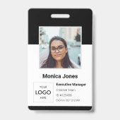 Werknemer Foto ID QR Code Black Badge (Voorzijde)