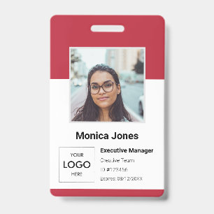 Werknemer Foto-ID rood Badge
