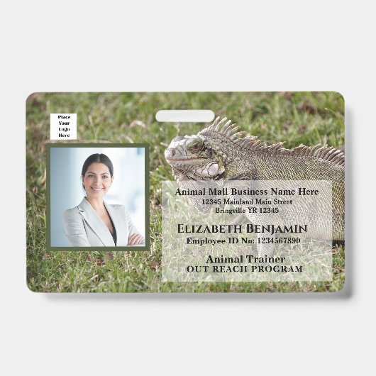 Werknemer Foto Name Logo Bar Code Business Badge (Voorkant)