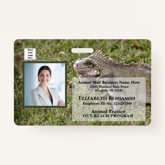 Werknemer Foto Name Logo Bar Code Business Badge (Voorkant)