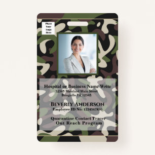 Werknemer Foto Name Logo Bar Code Business Badge