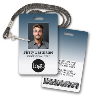 Werknemer - Foto, streepjescode, logo, naamgradiën Badge