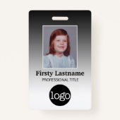 Werknemer - Foto, streepjescode, Logo, naamverloop Badge (Voorkant)