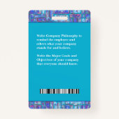 Werknemer Fotobalie Code Logo Aangepaste medische Badge (Achterkant)