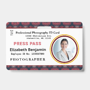 Werknemer Fotobalk Code Aangepaste naam Badge