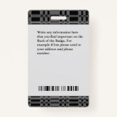 Werknemer Fotobalk Code Naam Aangepast Badge (Achterkant)