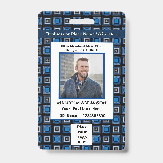 Werknemer Fotobalk Code Naam Aangepast Badge (Voorzijde)