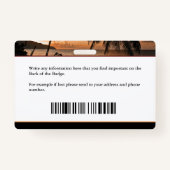 Werknemer Fotobalk Code Naam Aangepast Badge (Achterkant)