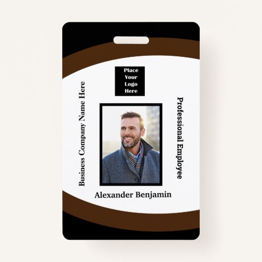 Werknemer Fotonaam Logo-ID Aangepast Badge (Voorkant)