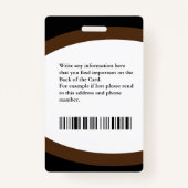 Werknemer Fotonaam Logo-ID Aangepast Badge (Achterkant)