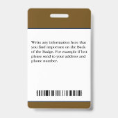 Werknemer Fotonaambalk Code Aangepast Badge (Back)