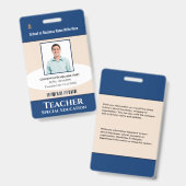 Werknemer Fotonaambalk Code Aangepast Badge (Voor- en achterkant)