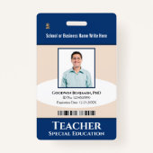 Werknemer Fotonaambalk Code Aangepast Badge (Voorkant)