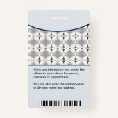 Werknemer Fotonaambalk Code Logo Aangepaste ID Badge (Achterkant)