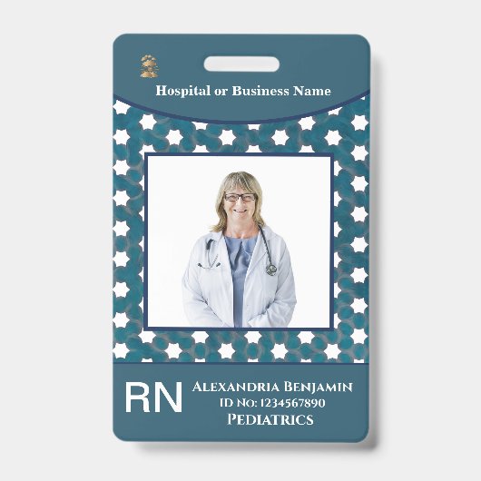 Werknemer Fotonaambalk Code Logo Aangepaste ID Badge (Voorzijde)