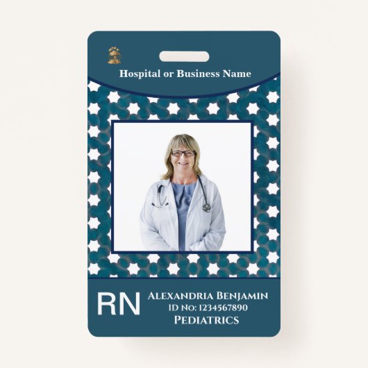 Werknemer Fotonaambalk Code Logo Aangepaste ID Badge (Voorkant)